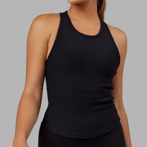 LSKD black ribbed shelf bra tank
